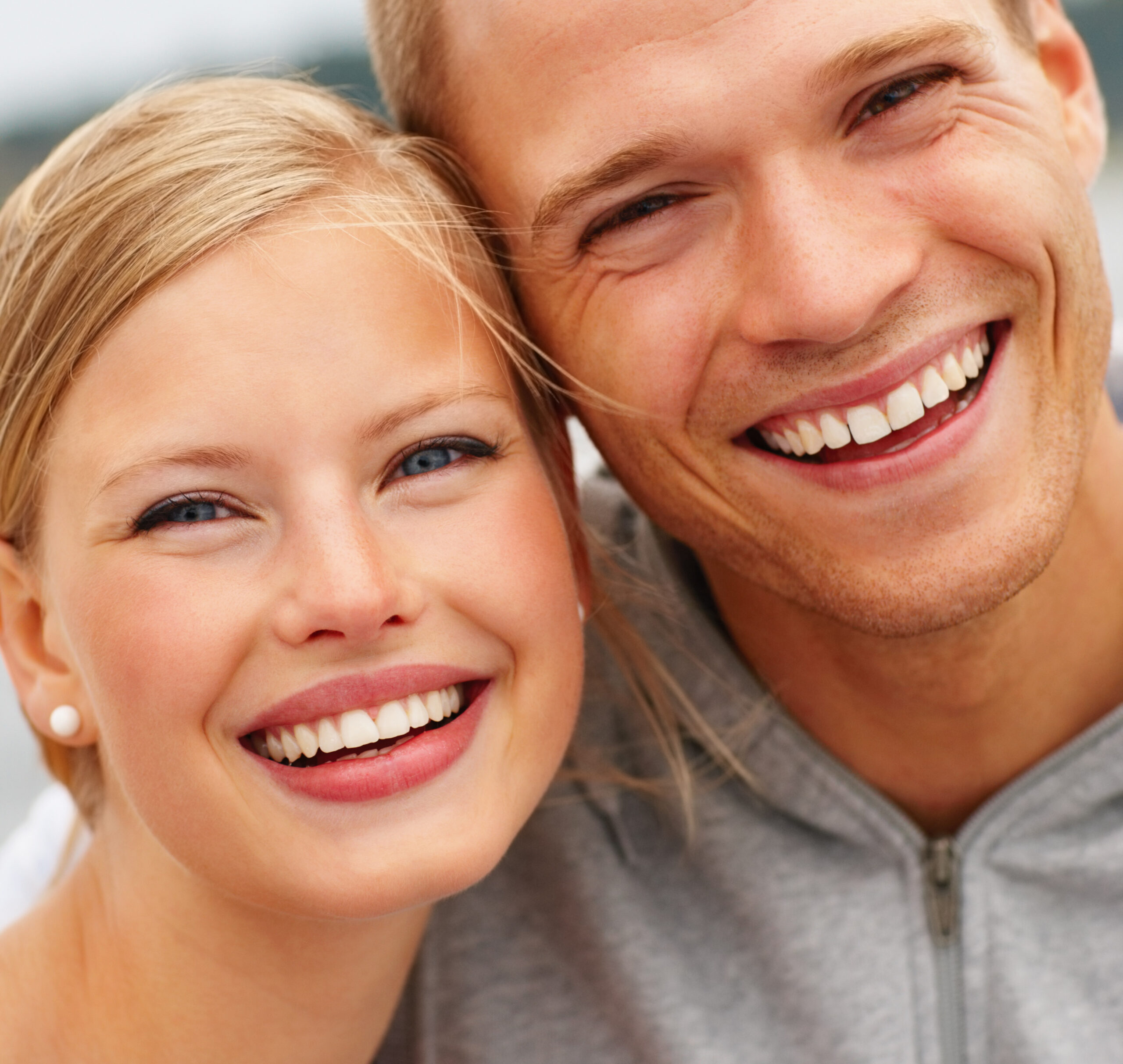 Close-up of a happy young couple